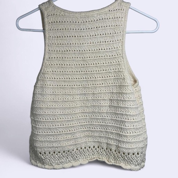 Madewell Cottagecore Crochet Knit Sleeveless Tank Top Cream Medium - Picture 3 of 4